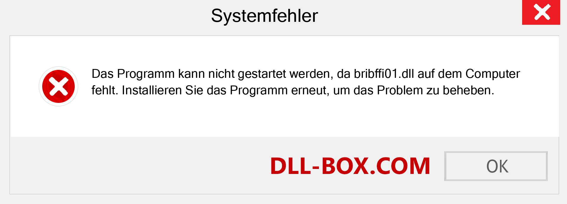 bribffi01.dll-Datei fehlt?. Download für Windows 7, 8, 10 - Fix bribffi01 dll Missing Error unter Windows, Fotos, Bildern